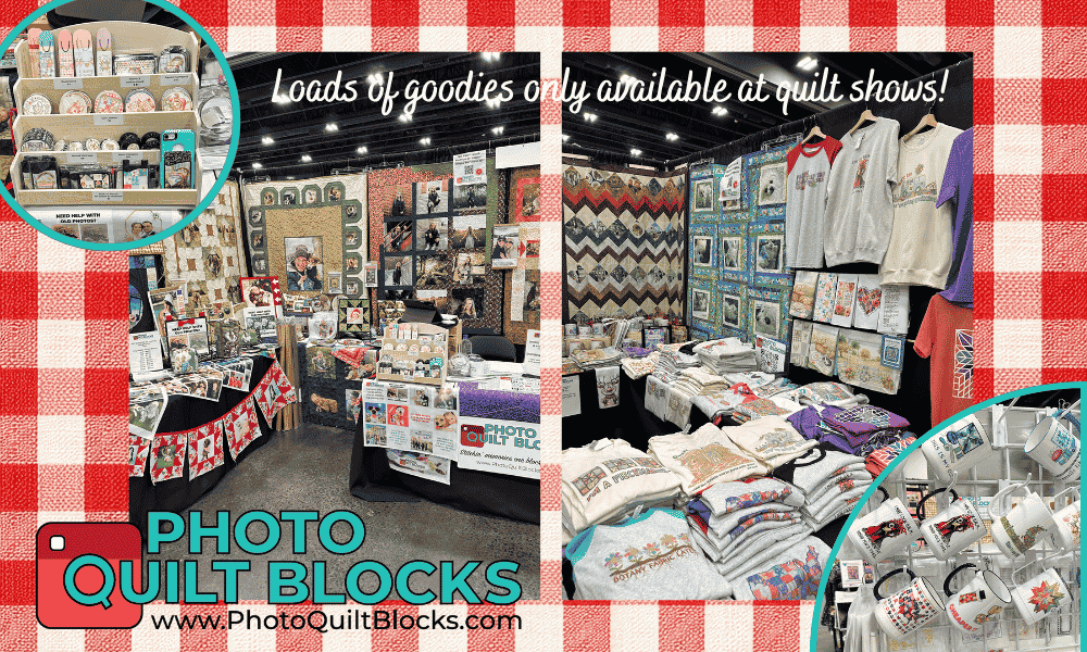 photo of our quilt booth that you can come see in person