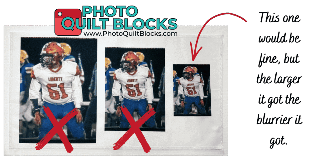 images of how a photo gets blurry the bigger it gets when not a high enough resolution