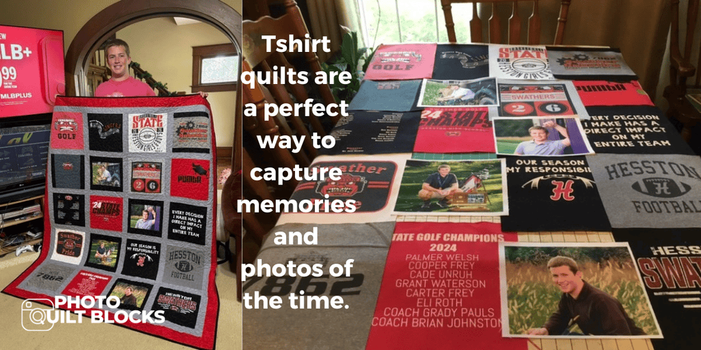 Diane graduation photo quilt in process for grandson